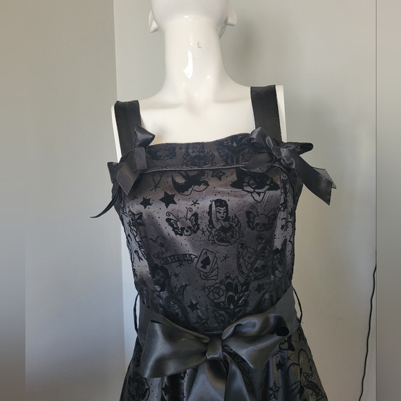 Hell Bunny Satin Tattoo Dress, VGUC, Size S - Picture 5 of 11